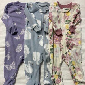Fleece Footie Pajamas Carter's and Burt's Bees 6M / 3-6M